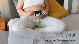  Presentation with prenatal care - Audience pleasing slide deck consisting of pregnant-woman-holding-the-picture backdrop and a light gray colored foreground