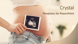  Presentation with ultrasound - Amazing slide set having pregnant woman holding ultrasound scan backdrop and a lemonade colored foreground