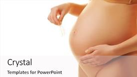  Presentation with feather - Cool new presentation theme with pregnant woman holding white feather backdrop and a white colored foreground