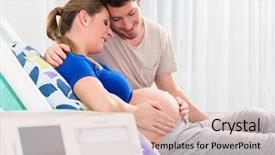  Presentation with pregnant - PPT layouts enhanced with pregnant woman in delivery room background and a lemonade colored foreground