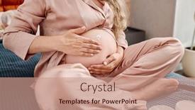  Presentation with sleep - PPT layouts featuring pregnant-woman-in-silk-pajamas background and a  colored foreground