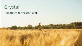  Presentation with magic sunset rays - PPT theme consisting of pregnant-woman-in-the-rays and a sky blue colored foreground