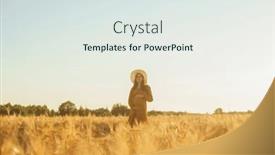  Presentation with magic sunset rays - Presentation design enhanced with pregnant-woman-in-the-rays background and a sky blue colored foreground