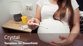  Presentation with temperature - Amazing presentation design having pregnant-woman-is-checking backdrop and a tawny brown colored foreground