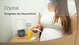  Presentation with temperature - Beautiful theme featuring pregnant-woman-is-checking backdrop and a sky blue colored foreground
