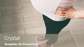  Presentation with weighing scale - Beautiful presentation design featuring pregnant-woman-is-weighed backdrop and a gray colored foreground
