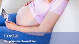  Presentation with ultrasound - Slides consisting of woman looking at ultrasound scan background and a ocean colored foreground