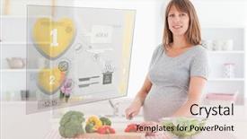  Presentation with hologram - Cool new presentation with pregnant woman making dinner using hologram interface in the kitchen backdrop and a lemonade colored foreground