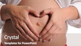  Presentation with shape heart - Presentation theme with pregnant woman making heart shape background and a tawny brown colored foreground