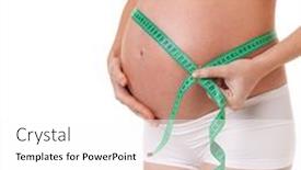 Presentation with tape measure - Slides with pregnant-woman-measure background and a white colored foreground