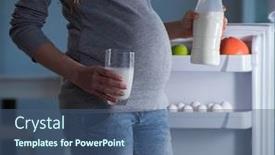  Presentation with fridge - Cool new presentation theme with pregnant-woman-near-fridge-looking backdrop and a ocean colored foreground