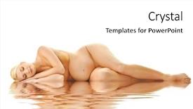  Presentation with water birth - Amazing PPT theme having pregnant woman near the water backdrop and a white colored foreground
