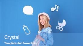  Presentation with pregnant woman - Presentation theme having pregnant woman on blue background background and a teal colored foreground