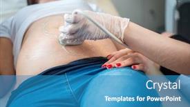  Presentation with pregnant - PPT theme having medical obstetrics gynecology - pregnant woman on utltrasonographic examination background and a teal colored foreground