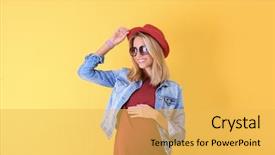  Presentation with pregnant - Audience pleasing slides consisting of pregnant woman on yellow background backdrop and a yellow colored foreground