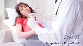  Presentation with pregnant woman doctor - Presentation with pregnant woman patient visiting doctor for regular check-up background and a lemonade colored foreground