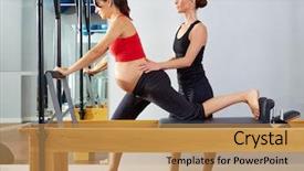  Presentation with reform - Cool new slides with pregnant woman pilates reformer cadillac backdrop and a coral colored foreground