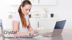  Presentation with interacial pregnant family - Presentation design with pregnant woman plans the family background and a lemonade colored foreground