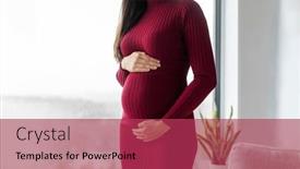  Presentation with maternity - Presentation theme featuring pregnant-woman-profile-holding background and a red colored foreground