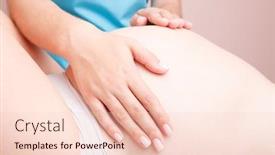  Presentation with pregnant woman - Audience pleasing PPT layouts consisting of pregnant-woman-receiving-osteopathic-treatment backdrop and a lemonade colored foreground