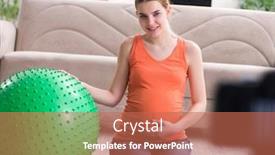  Presentation with blog - Colorful presentation theme enhanced with pregnant woman recording video for blog and vlog backdrop and a coral colored foreground