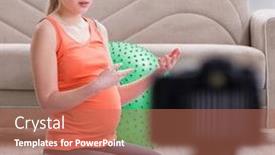  Presentation with blog - Presentation design featuring pregnant-woman-recording-video background and a coral colored foreground