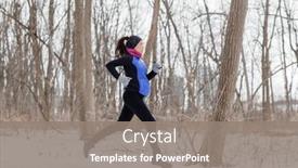  Presentation with fitness clothing - Theme enhanced with pregnant-woman-running-in-winter background and a gray colored foreground