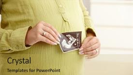  Presentation with baby ultrasound - Slides enhanced with tummy in focus with ultrasound background and a yellow colored foreground