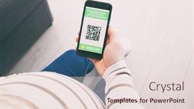  Presentation with digital health - Colorful presentation theme enhanced with pregnant-woman-showing-digital-health backdrop and a lemonade colored foreground