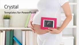  Presentation with ultrasound - Slides enhanced with pregnant woman showing ultrasound scan background and a white colored foreground