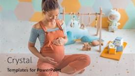  Presentation with nursery - Slide deck consisting of pregnant-woman-smiling-at-belly background and a coral colored foreground