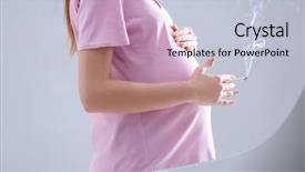  Presentation with cigarette - Audience pleasing PPT theme consisting of pregnant woman smoking cigarette backdrop and a lemonade colored foreground