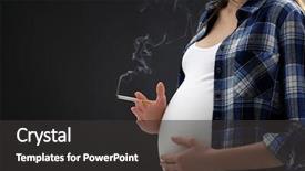 Presentation with pregnant woman - Theme having pregnant woman smoking cigarette background and a dark gray colored foreground