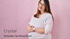  Presentation with pregnant woman - PPT theme having pregnant-woman-standing-over-pink background and a soft green colored foreground