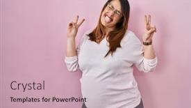  Presentation with pregnant woman - PPT layouts consisting of pregnant-woman-standing-over-pink background and a soft green colored foreground