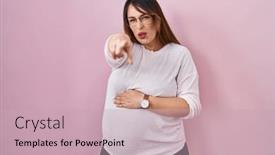  Presentation with pregnant woman - Presentation theme featuring pregnant-woman-standing-over-pink background and a soft green colored foreground