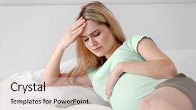  Presentation with pregnant woman - Beautiful PPT layouts featuring pregnant woman suffering from headache backdrop and a lemonade colored foreground