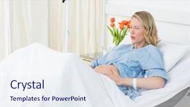  Presentation with pregnant labor - Cool new slides with pregnant woman suffering from labor backdrop and a sky blue colored foreground