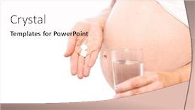  Presentation with vitamin - Presentation theme consisting of pregnant-woman-taking-a-vitamin background and a sky blue colored foreground