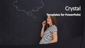  Presentation with black baby - Theme with pregnant woman thinking about name background and a dark gray colored foreground