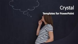  Presentation with black baby - Amazing PPT layouts having pregnant woman thinking about name backdrop and a  colored foreground