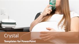  Presentation with inhale - Beautiful theme featuring pregnant-woman-use-inhale-mask backdrop and a coral colored foreground