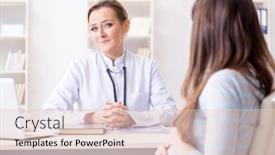  Presentation with pregnant woman doctor - Colorful PPT theme enhanced with child birth - pregnant woman visiting doctor backdrop and a lemonade colored foreground