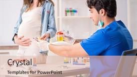  Presentation with diabetes - PPT layouts consisting of pregnant woman visiting doctor background and a lemonade colored foreground