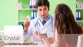  Presentation with pregnant woman - Colorful slides enhanced with pregnant-woman-visiting-male-gynecologyst backdrop and a lemonade colored foreground