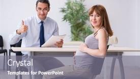  Presentation with pregnant woman doctor - Amazing PPT layouts having pregnant-woman-visiting-male-psychologist backdrop and a gray colored foreground