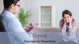  Presentation with pregnant woman doctor - Slides enhanced with pregnant-woman-visiting-psychologist-doctor background and a light blue colored foreground