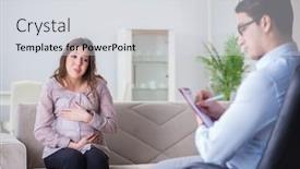  Presentation with pregnant woman doctor - Slide deck featuring pregnant-woman-visiting-psychologist-doctor background and a light gray colored foreground