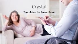  Presentation with pregnant woman doctor - Amazing slide deck having pregnant-woman-visiting-psychologist-doctor backdrop and a white colored foreground