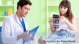  Presentation with pregnant woman - Theme enhanced with pregnant-woman-visiting-radiologyst background and a light blue colored foreground